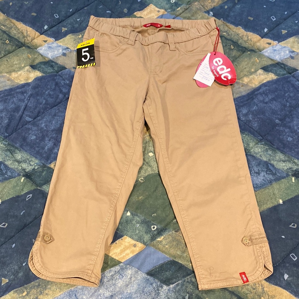 EDO BY ESPRIT Tan Straight Cut Jeans Adjustable Kids Size 8 New With Tags